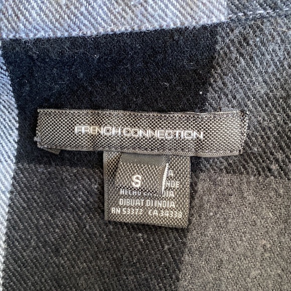 French Connection black and white gingham button up shirt - Picture 8 of 11